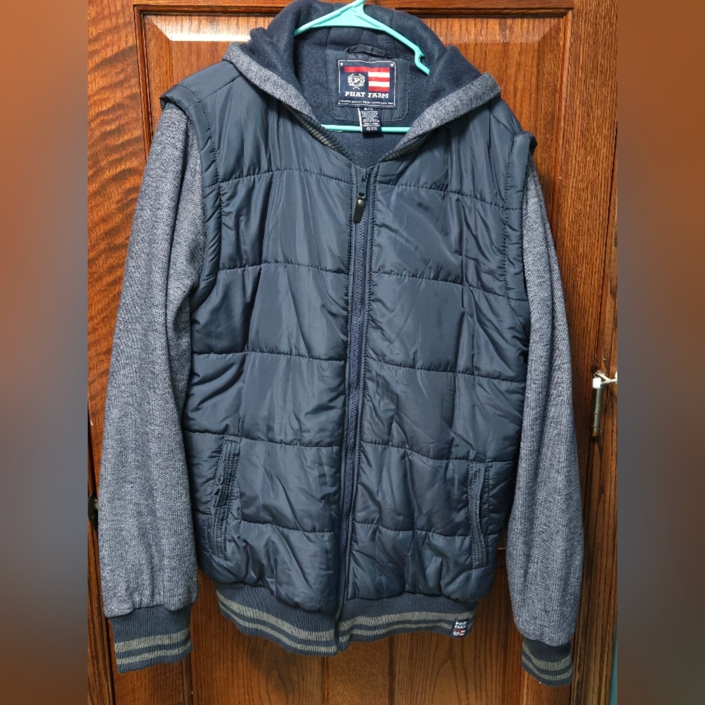 Charcoal and Black Puffer Jacket
